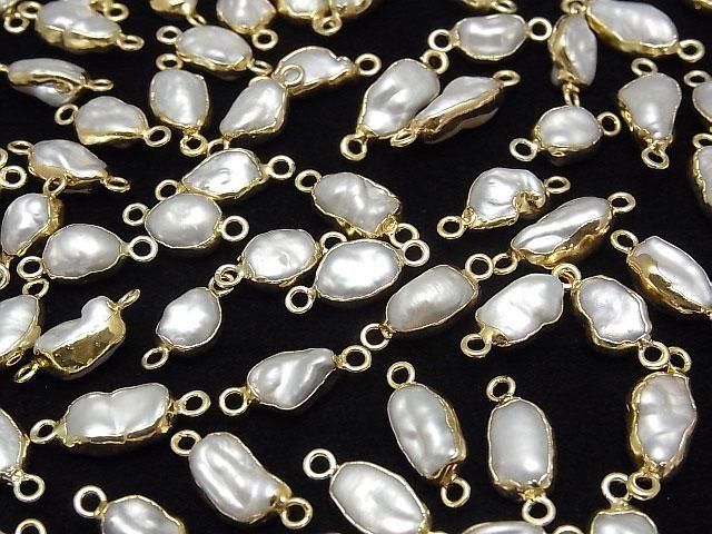 [Video] Fresh Water Pearl Baroque Pearl Charm [Both Side] White 5pcs