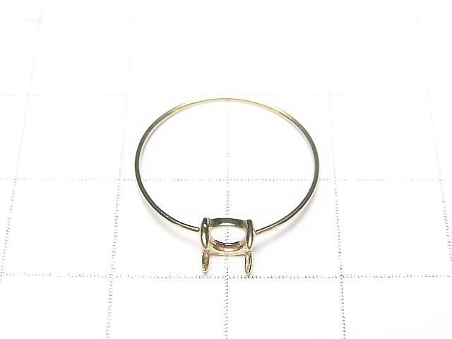 [K10 Yellow Gold] Ring Frame (Prong Setting) Round Cabochon 5mm 1pc [Japan]