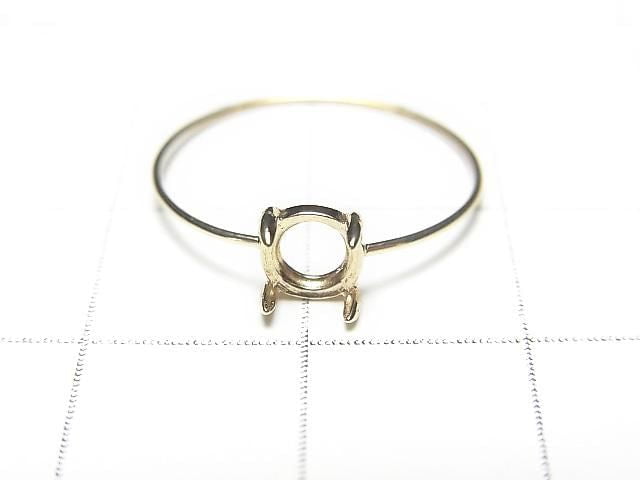 [Video][Japan][K10 Yellow Gold] Ring Frame (Prong Setting) for Round Cabochon 5mm 1pc