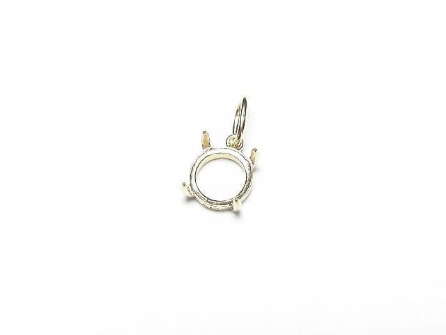 [Video][Japan][K10 Yellow Gold] Pendant Frame (Prong Setting) for Round Cabochon 5mm, 1pc