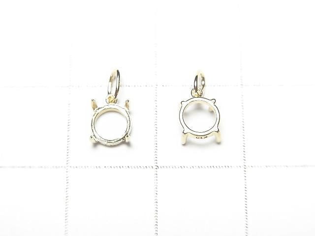 [Video][Japan][K10 Yellow Gold] Pendant Frame (Prong Setting) for Round Cabochon 5mm, 1pc