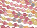 [Video]High Quality! Multicolor Jade Faceted Rice 8x6x6mm 1strand beads (aprx.14inch/34cm)