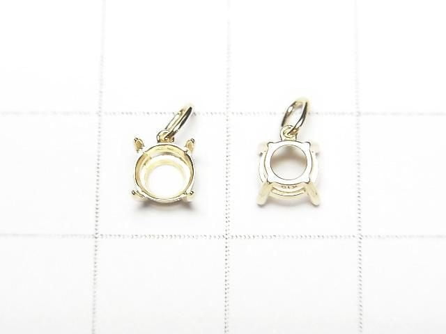 [Video][Japan][K10 Yellow Gold]Pendant Frame (Prong Setting) Round Faceted 5mm 1pc