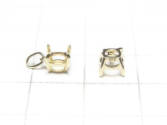 [Video][Japan][K10 Yellow Gold]Pendant Frame (Prong Setting) Round Faceted 5mm 1pc