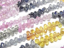 [Video]High Quality Multicolor Sapphire AAA- Drop Faceted Briolette 1strand beads (aprx.7inch/18cm)