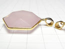 [Video] Rose Quartz AAA- Hexagram Pendant 32x29mm 18KGP 1pc