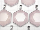 [Video]Rose Quartz AAA- Hexagram Pendant 32x29mm Silver925 1pc