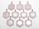 [Video]Rose Quartz AAA- Hexagram Pendant 32x29mm Silver925 1pc
