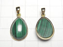 [Video] Malachite AAA Pear Shape Pendant 20x15mm 18KGP 1pc
