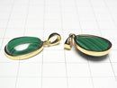 [Video] Malachite AAA Pear Shape Pendant 20x15mm 18KGP 1pc