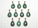 [Video] Malachite AAA Pear Shape Pendant 20x15mm 18KGP 1pc