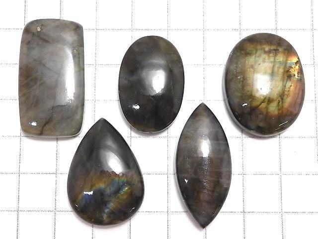 [Video][One of a kind] Labradorite AAA Cabochon 5pcs Set NO.15