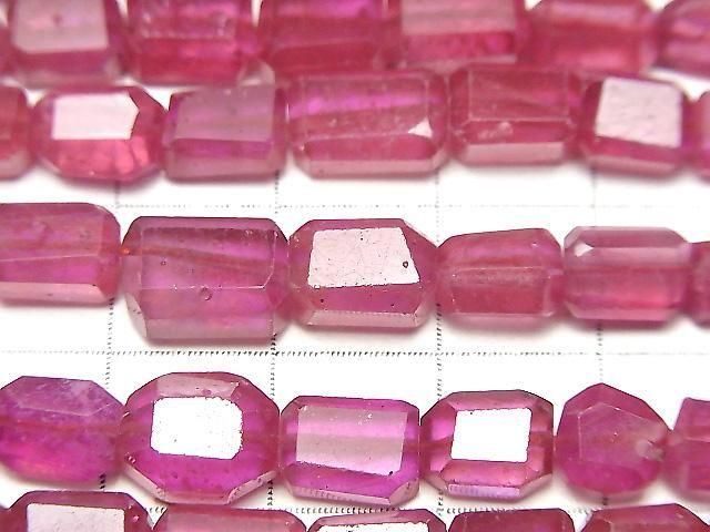 [Video]High Quality Ruby AAA- Faceted Nugget half or 1strand beads (aprx.7inch/18cm)