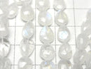 [Video]High Quality Rainbow Moonstone AAA- Vertical Hole Faceted Pear Shape half or 1strand beads (aprx.7inch/18cm)