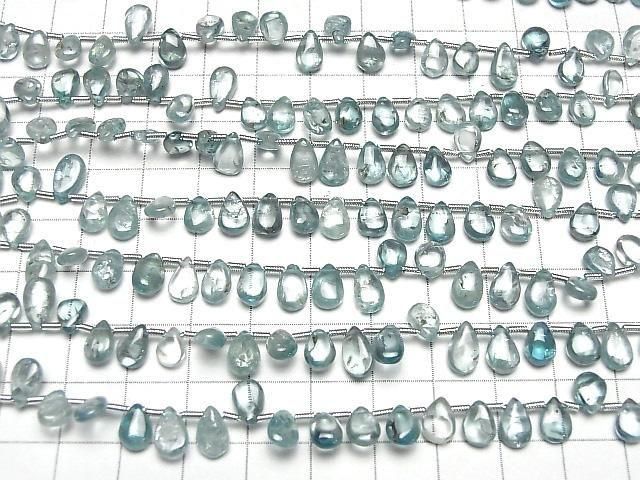 [Video]High Quality Natural Blue Zircon AA++ Pear Shape (Smooth) Half or 1strand Beads (aprx.7inch/18cm)