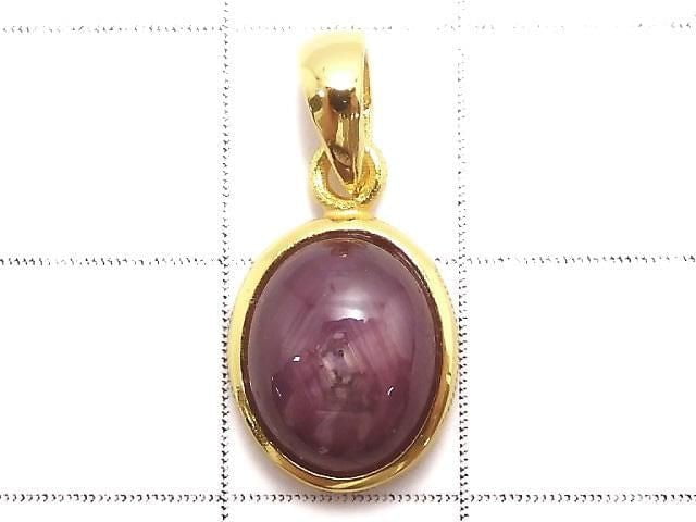 [Video][One of a kind] High Quality Star Ruby AAA Pendant 18KGP NO.33