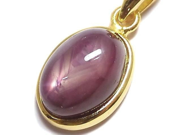 [Video][One of a kind] High Quality Star Ruby AAA Pendant 18KGP NO.35