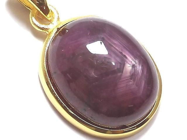 [Video][One of a kind] High Quality Star Ruby AAA Pendant 18KGP NO.40