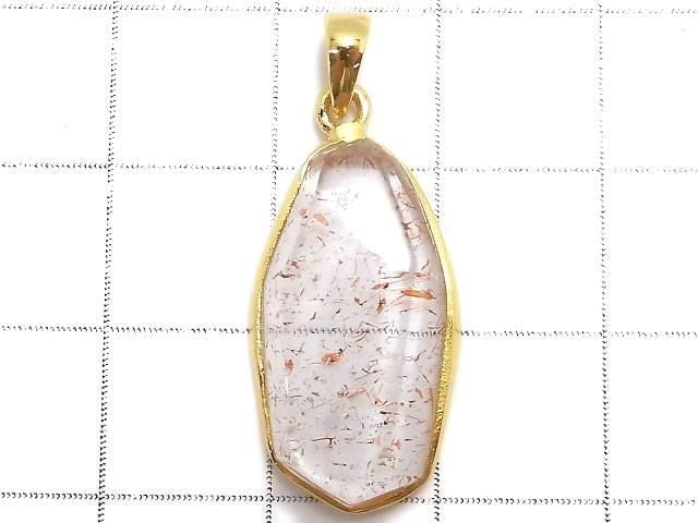 [Video][One of a kind] High Quality Lepidocrocite in Quartz AAA- Pendant 18KGP NO.221