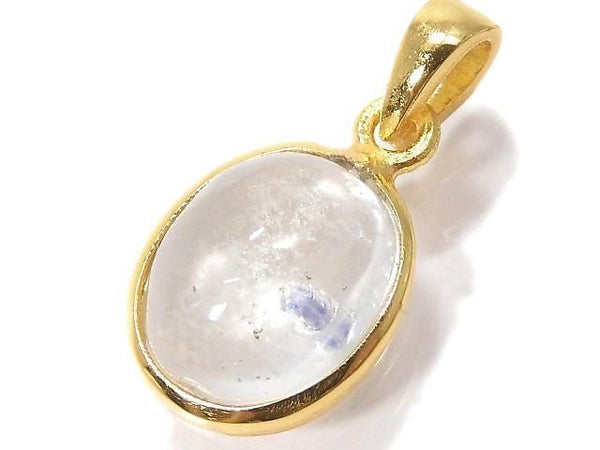 [Video][One of a kind] Fluorite in Quartz Pendant 18KGP NO.102