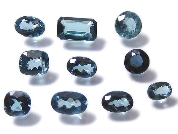 [Video][One of a kind] High Quality Indigolite Tourmaline AAA Loose stone Faceted 10pcs Set NO.14