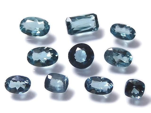 [Video][One of a kind] High Quality Indigolite Tourmaline AAA Loose stone Faceted 10pcs Set NO.15