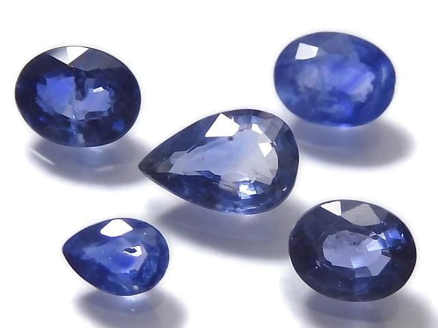 [Video][One of a kind] High Quality Blue Sapphire AAA Loose stone Faceted 5pcs Set NO.7