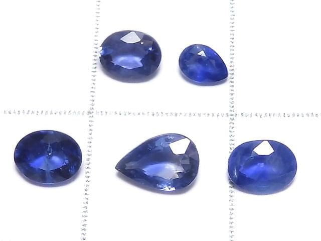 [Video][One of a kind] High Quality Blue Sapphire AAA Loose stone Faceted 5pcs Set NO.7