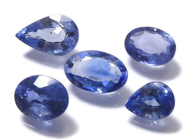 [Video][One of a kind] High Quality Blue Sapphire AAA Loose stone Faceted 5pcs Set NO.8
