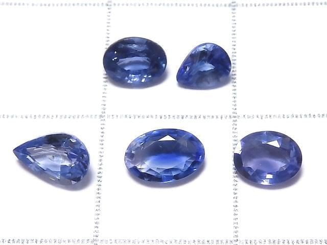 [Video][One of a kind] High Quality Blue Sapphire AAA Loose stone Faceted 5pcs Set NO.8