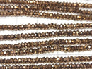 [Video]High Quality! Hematite Faceted Button Rondelle 3x3x1mm Bronze color coated 1strand beads (aprx.15inch/37cm)