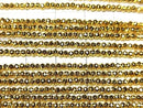 [Video]High Quality! Hematite Faceted Button Rondelle 2x2x1mm Gold Coated 1strand beads (aprx.15inch/37cm)