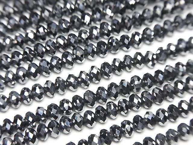 [Video]High Quality! Terahertz Faceted Button Rondelle 4x4x2mm 1strand beads (aprx.15inch/37cm)