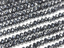 [Video]High Quality! Terahertz Faceted Button Rondelle 4x4x2mm 1strand beads (aprx.15inch/37cm)