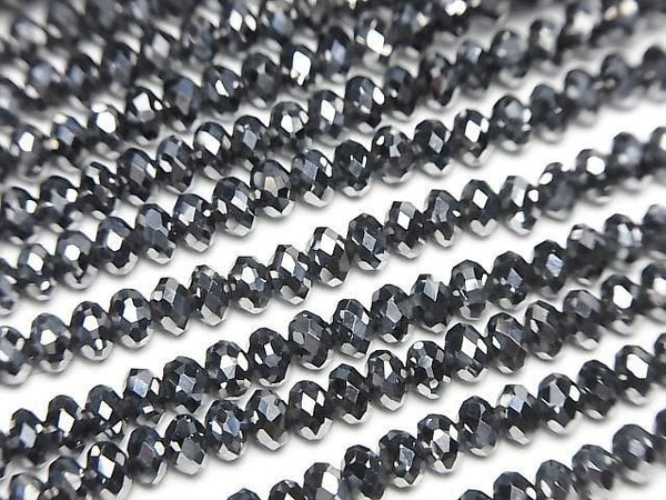 [Video]High Quality! Terahertz Faceted Button Roundel 4x4x2mm 1strand beads (aprx.15inch/37cm)