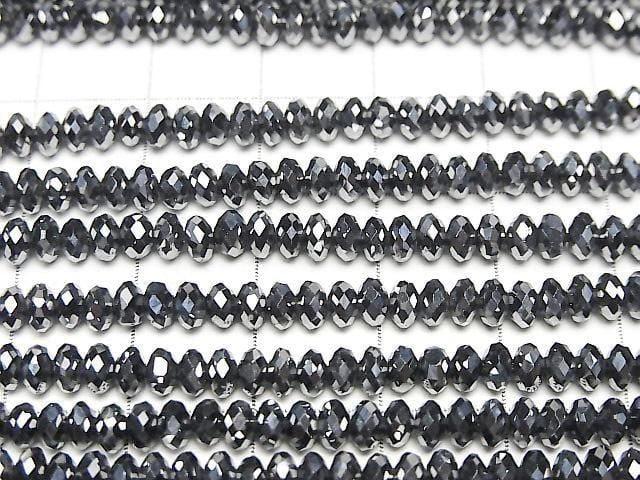 [Video]High Quality! Terahertz Faceted Button Rondelle 4x4x2mm 1strand beads (aprx.15inch/37cm)