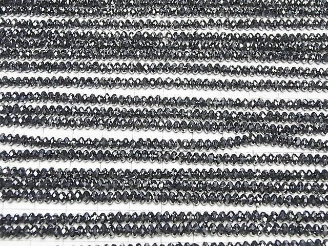 [Video]High Quality! Terahertz Faceted Button Rondelle 4x4x2mm 1strand beads (aprx.15inch/37cm)