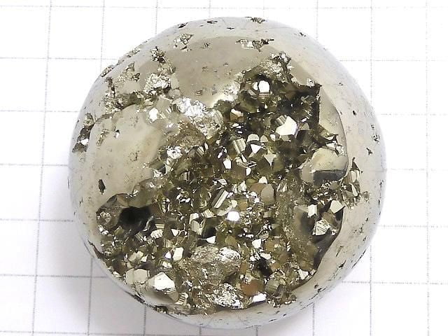 [Video][One of a kind] Golden Pyrite Sphere, Round 49mm 1pc NO.6