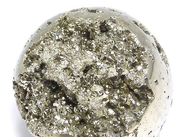 [Video][One of a kind] Golden Pyrite Sphere, Round 55mm 1pc NO.17