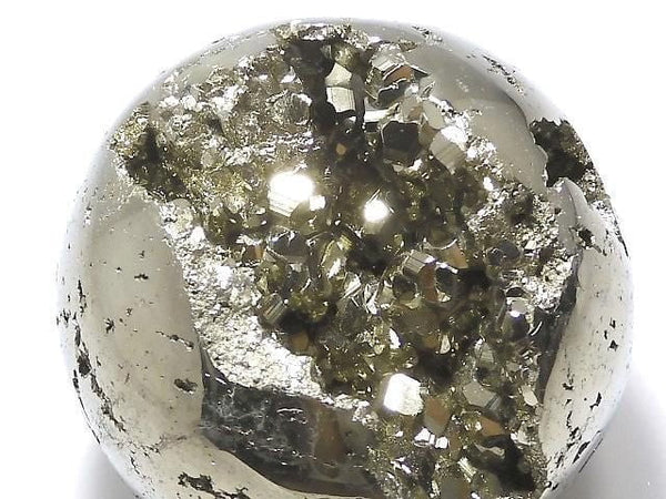 [Video][One of a kind] Golden Pyrite Sphere, Round 58mm 1pc NO.18