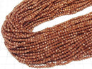 [Video]High Quality! Golden Sand Stone Faceted Round 3mm 1strand beads (aprx.15inch/37cm)