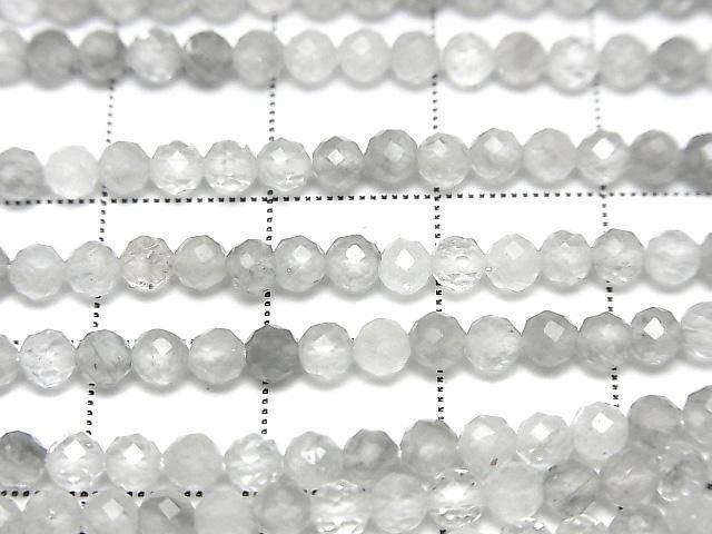 [Video] High Quality! Gray Quartz AA Faceted Round 3mm 1strand beads (approx. 15 inches/37 cm)
