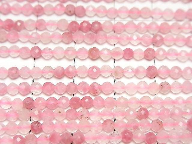 [Video]High Quality! Rhodonite Silica AA++ Faceted Round 3mm 1strand beads (aprx.15inch/37cm)