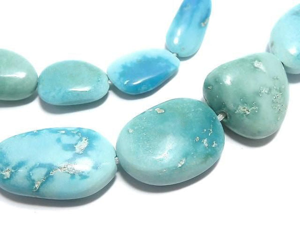 [Video][One of a kind] Arizona Sleeping Beauty Turquoise AAA- Nugget 1strand beads (aprx.17inch/42cm) NO.2