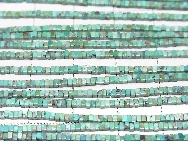 [Video]Turquoise AA++ Square Rondelle (Disc) 1.5x1.5x1mm 1strand beads (aprx.15inch/36cm)