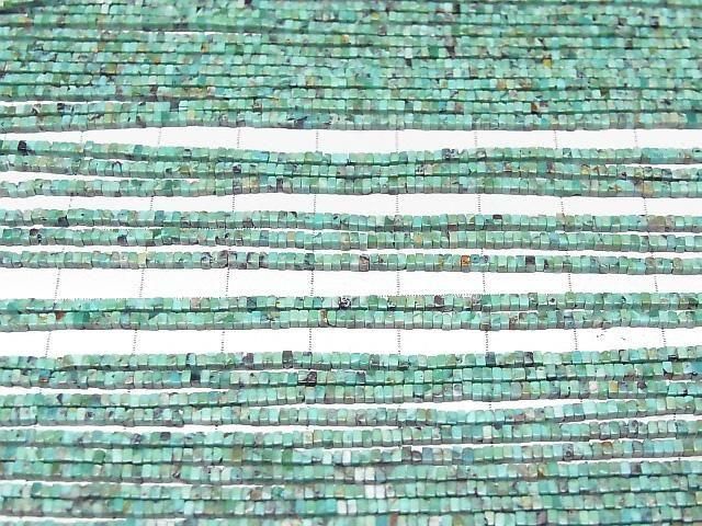 [Video]Turquoise AA++ Square Rondelle (Disc) 1.5x1.5x1mm 1strand beads (aprx.15inch/36cm)