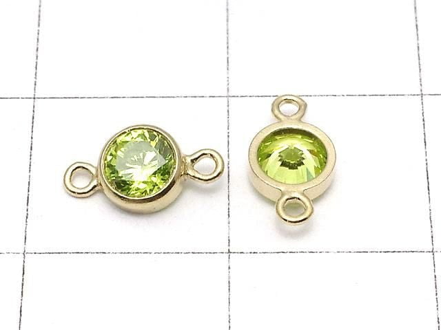 14KGF Charm w/CZ Lime Both Side 8x4x2mm 1pc