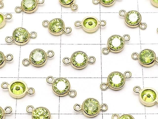 14KGF Charm w/CZ Lime Both Side 8x4x2mm 1pc