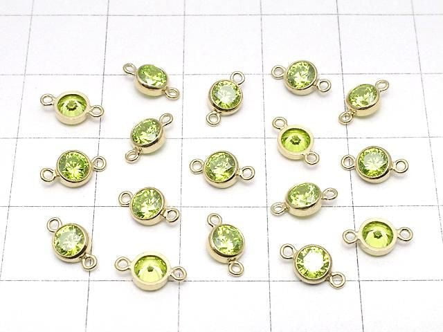 14KGF Charm w/CZ Lime Both Side 8x4x2mm 1pc