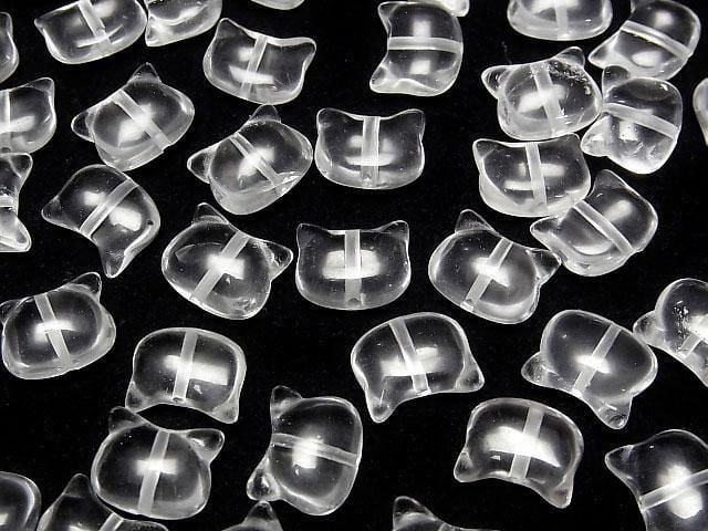 [Video] Crystal AA++ Cat Motif 10x12mm [Drilled Hole] 2pcs